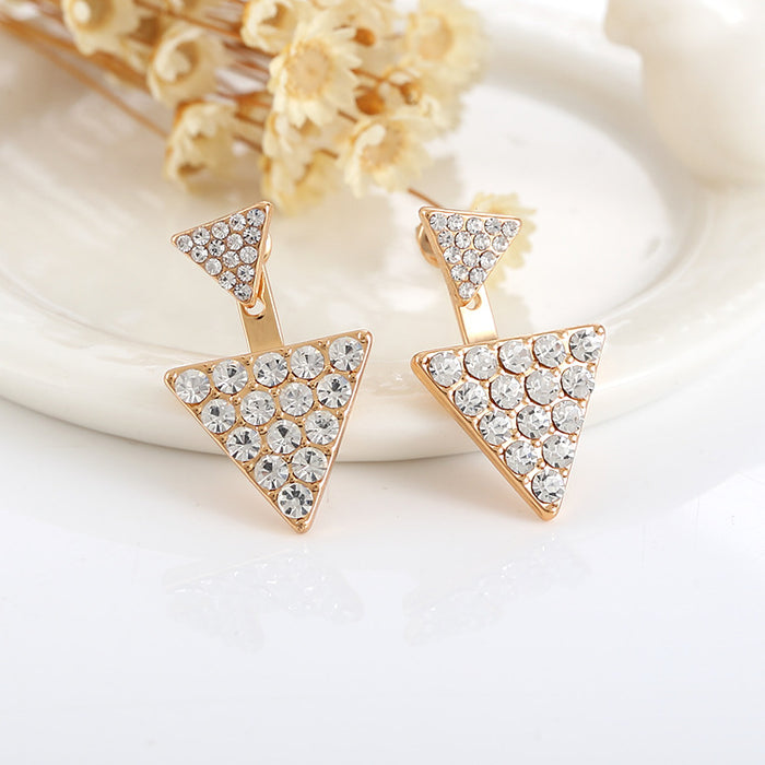 Bold and Unconfined Rhinestone Triangle Earrings