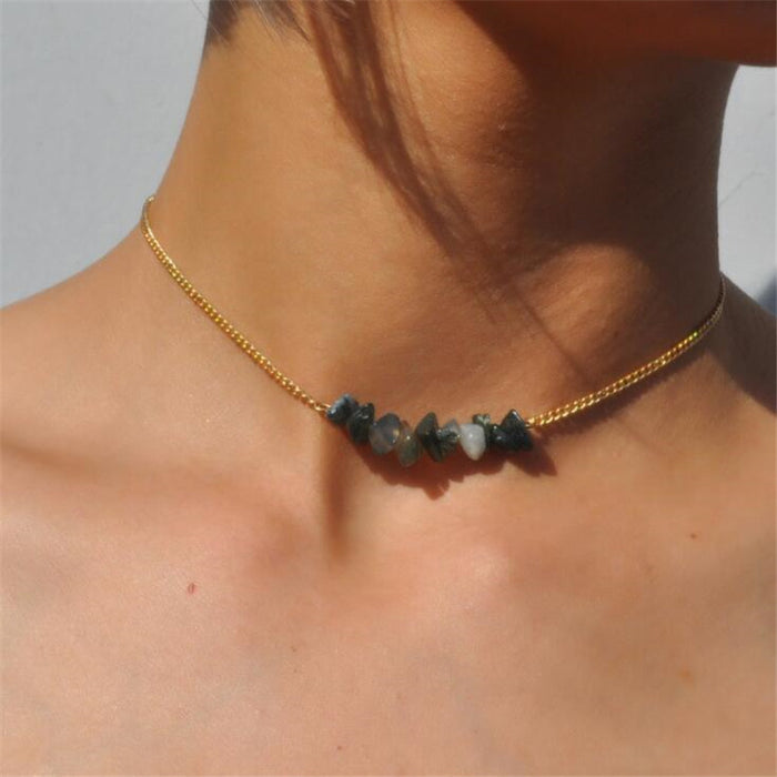 Chic and Defined Opal Stone Choker Necklace