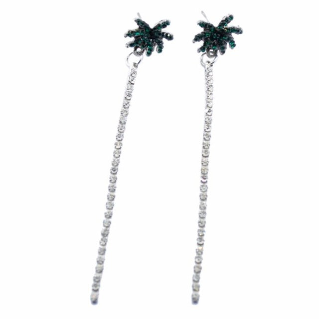 Green Beauty Rhinestone Earrings