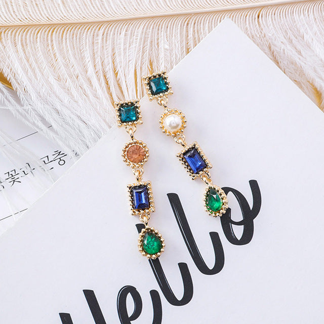 Geometric Elegance Drop Earrings