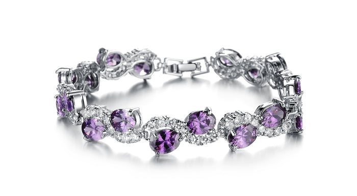 Perfect Purple Vibes Luxurious Crystal Bracelet